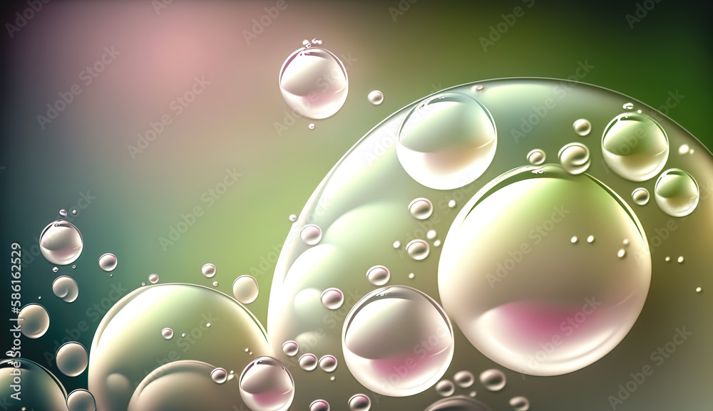 Abstract background with water drops, generative AI.