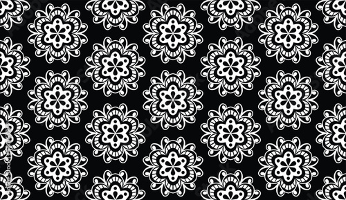 Geometric ethnic pattern seamless flower color oriental.
seamless pattern.Design for fabric,curtain,black background, carpet, shawl,clothing,wrapping, Batik,fabric,handkerchief,Vector illustration.