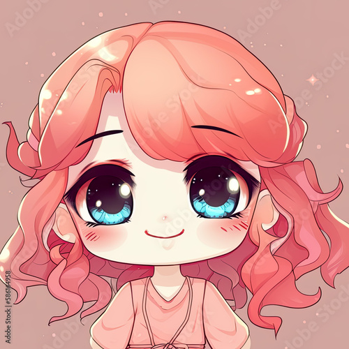 Wallpaper Mural A cute kawaii girl in casual fashion. Generative AI Torontodigital.ca