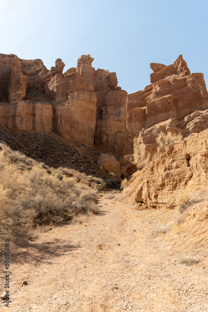 Fototapeta premium Grand Canyon in the steppes of Central Asia. Charyn Canyon