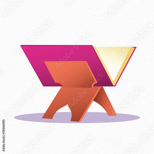 Vector illustration of holy Quran on wooden Quran stand