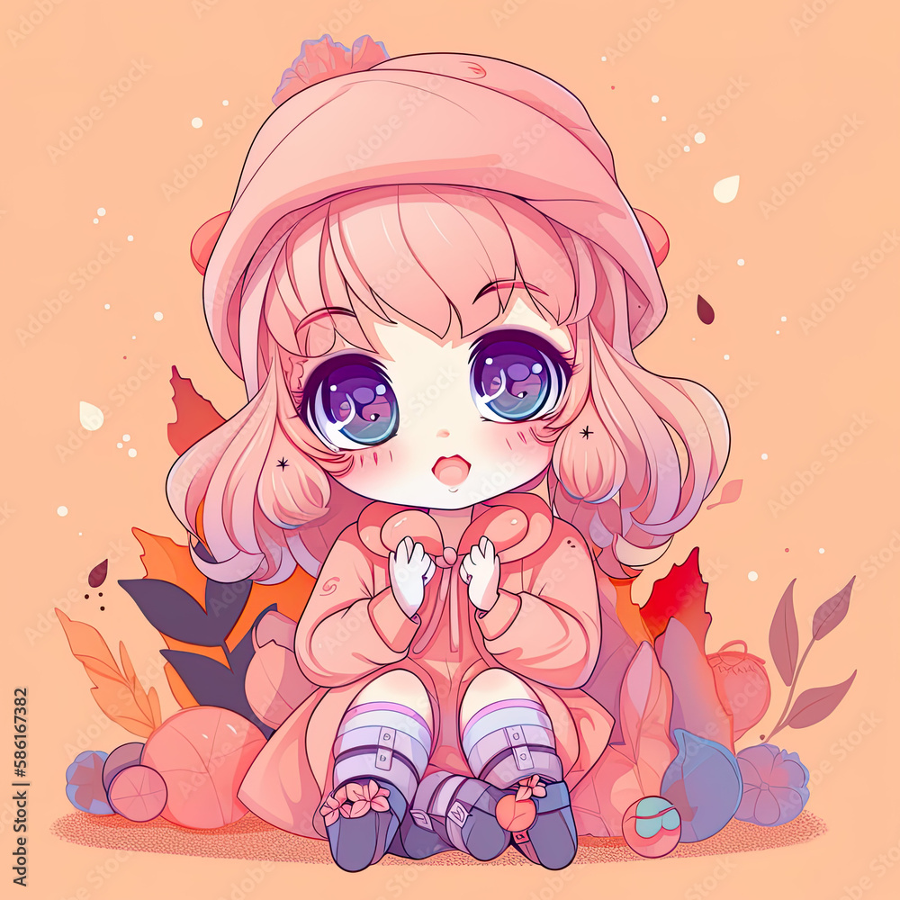 Casual outfit of kawaii anime girl. Generative AI Casual outfit of kawaii anime girl. Generative AI