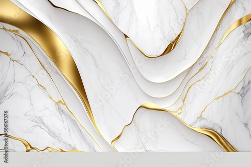 Luxury gold and white marble