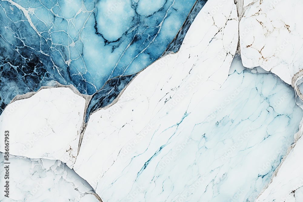 Luxury blue and white marble