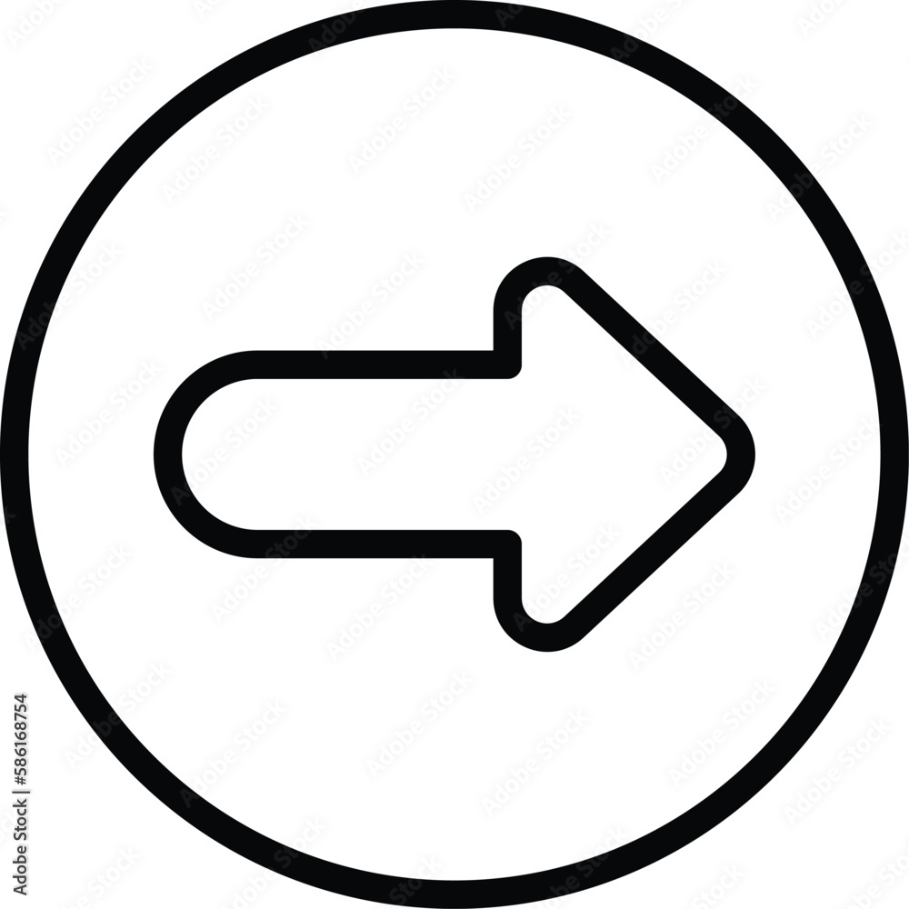 Arrow Right icon vector stock.