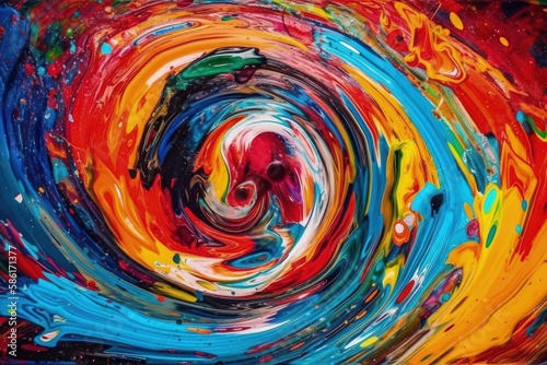 vibrant abstract painting with swirling colors created with Generative AI technology