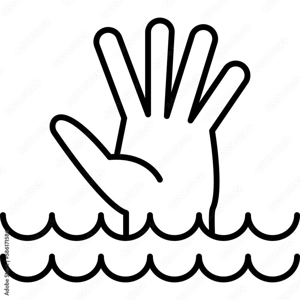 Obraz premium Drowning Icon