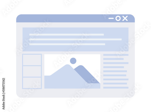 Article view on web page semi flat color vector icon. Newspaper, magazine readability. Editable full sized element on white. Simple cartoon style spot illustration for web graphic design and animation