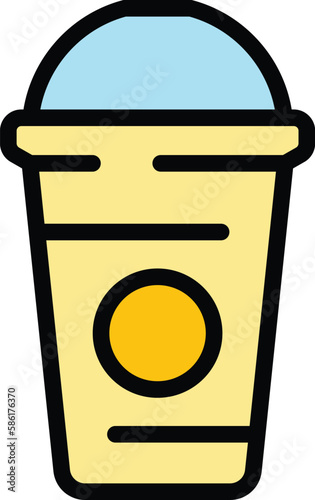 Takeaway drink icon. Outline Takeaway drink vector icon for web design isolated on white background color flat