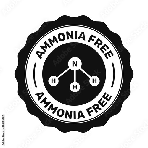 Ammonia free icon. Rounded outlined vector icons in black color.