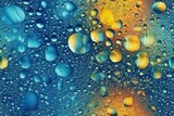 Illustration of water droplets on a clear glass surface created with Generative AI technology