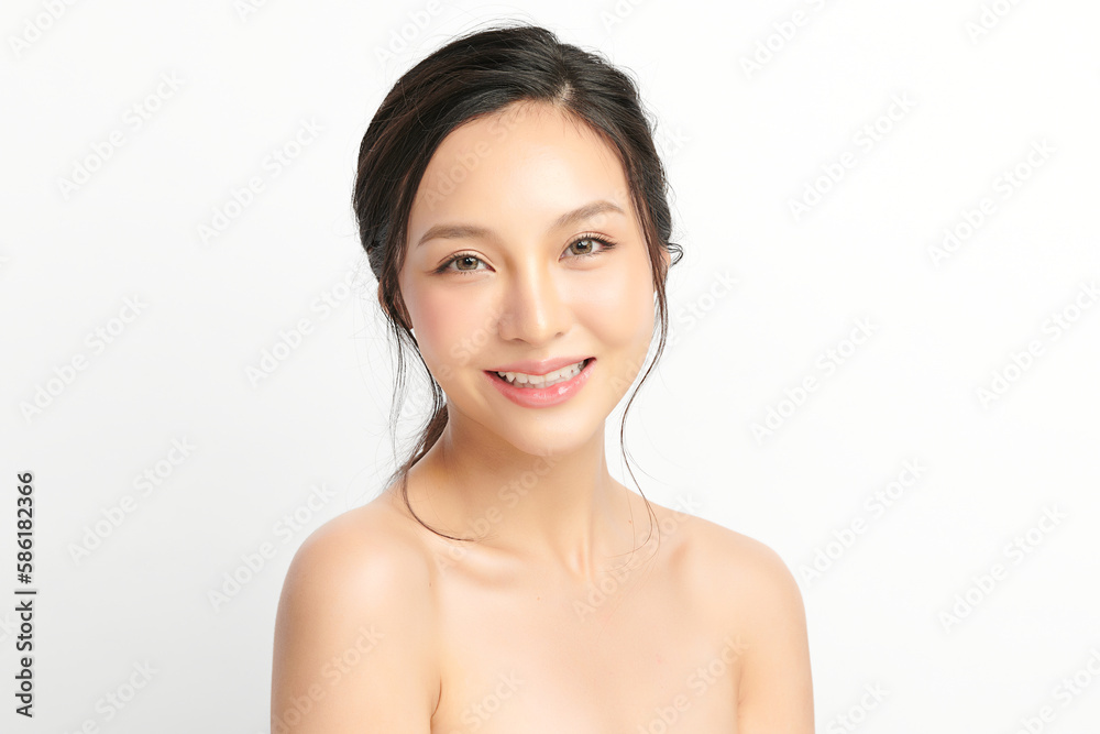 Beautiful young asian woman with clean fresh skin on white background, Face care, Facial treatment, Cosmetology, beauty and spa, Asian women portrait. Beautiful young asian woman with clean fresh skin on white background, Face care, Facial treatment, Cosmetology, beauty and spa, Asian women portrait.