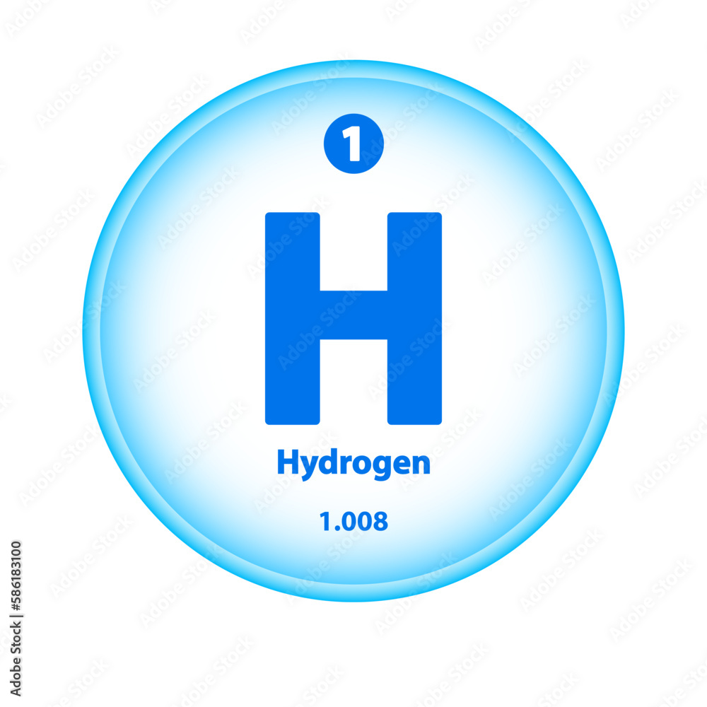 Structure Chemical element Hydrogen, Hydrogenium (H) symbol. Science atom table atomic icon. Simple circle blue white guardian vector illustration 3D. Atomic number for Lab science or chemistry class Structure Chemical element Hydrogen, Hydrogenium (H) symbol. Science atom table atomic icon. Simple circle blue white guardian vector illustration 3D. Atomic number for Lab science or chemistry class