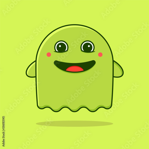 Cute monster cartoon vector icon illustration. Flat cartoon style. Monster Illustration.