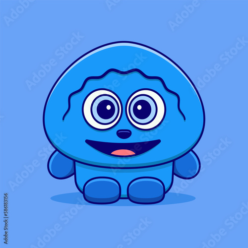 Cute monster cartoon vector icon illustration. Flat cartoon style. Monster Illustration.