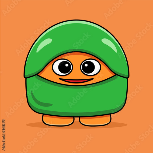 Cute monster cartoon vector icon illustration. Flat cartoon style. Monster Illustration.