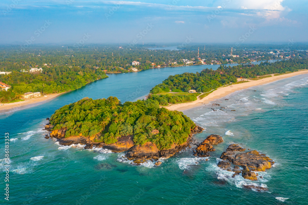 Aerial View Of Bentota Beach And The Secret Island Sri Lanka Stock Photo Adobe Stock