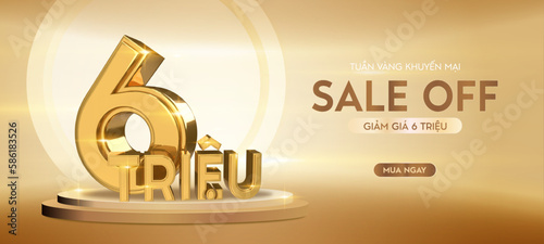 Banner 6 million Sale off in Vietnamese. 6 million VND discount	