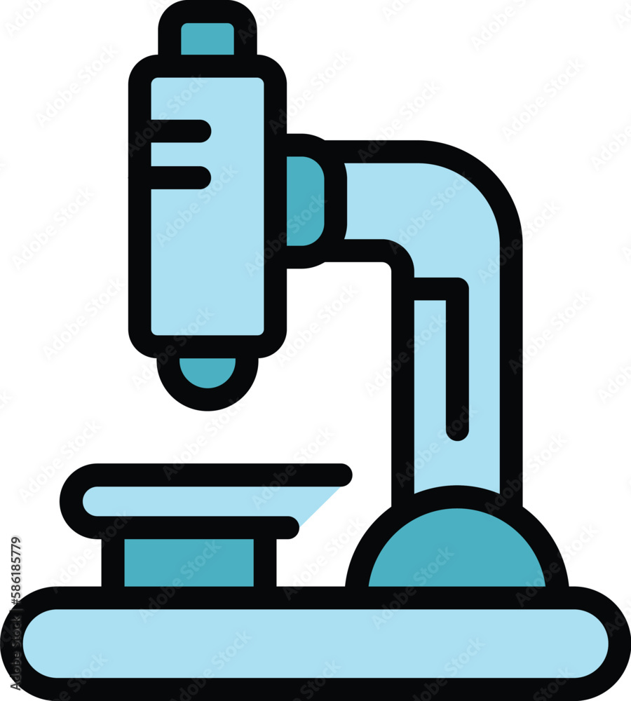 Microscope icon. Outline Microscope vector icon for web design isolated on white background color flat