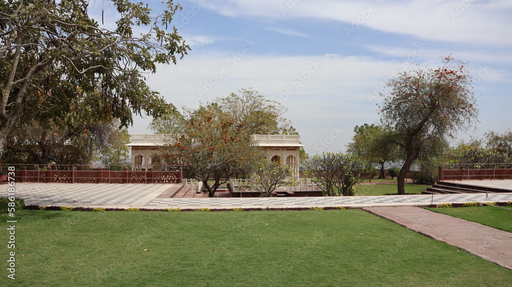 Jodhpur, Rajasthan, India 2nd March 2023: The Jaswant Thada is a cenotaph located in the blue city Jodhpur, Rajasthan. Visuals of beautiful Rajasthan Heritage. Used by Rajputs of marwar for cremation