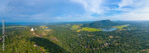 Aerial view of Mihintale buddhist site in Sri Lanka photo