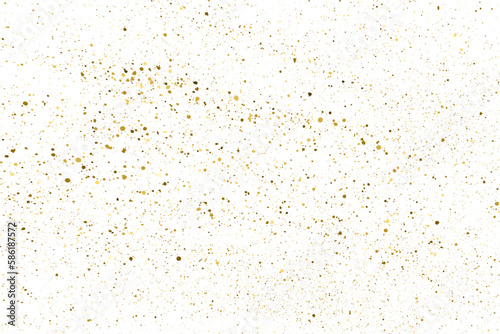 Gold Glitter Texture Isolated on White Background. Golden Splash Silhouette. Amber Particles Color. Sparkles Rain. Vector Illustration, Eps 10.