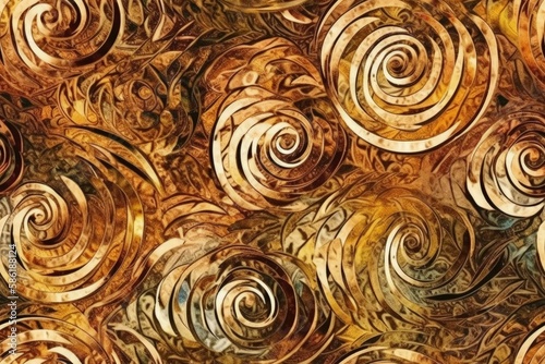 mesmerizing pattern of intricate spirals up close created with Generative AI technology