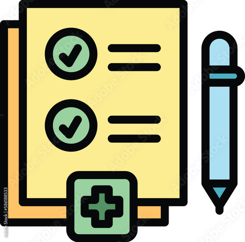 Medical test icon. Outline Medical test vector icon for web design isolated on white background color flat