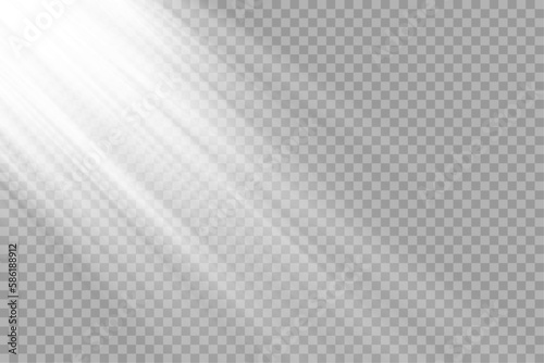 vector illustration, bright beams of light