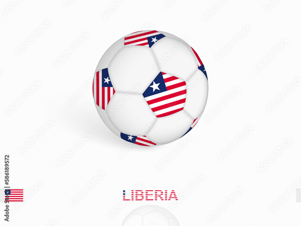 Soccer ball with the Liberia flag, football sport equipment. Soccer ball with the Liberia flag, football sport equipment.
