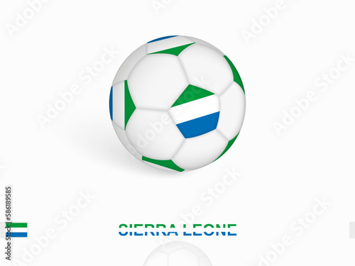 Soccer ball with the Sierra Leone flag  football sport equipment.