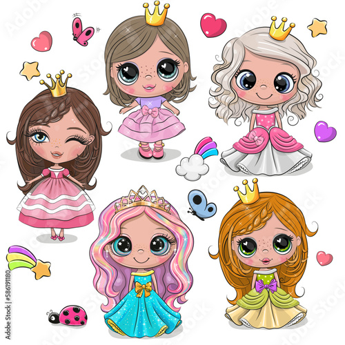 Cute Cartoon Little Princesses