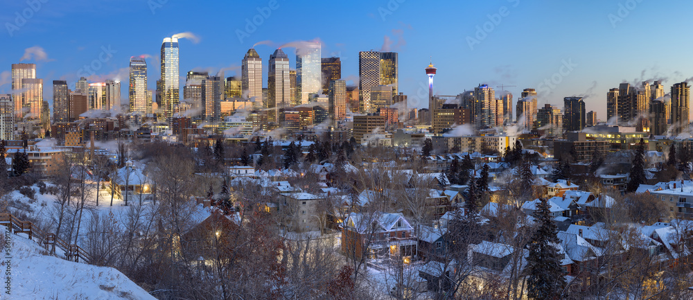Calgary downtown in the winter time. Calgary, Canada