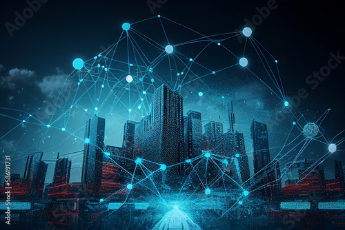 AI-generated high-tech city illustration
