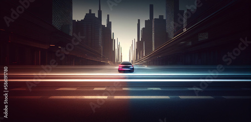 AI-generated car highway illustration
