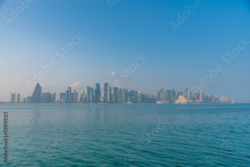 Skyline of Doha - the capital of Qatar photo