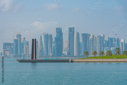 Skyline of Doha - the capital of Qatar photo