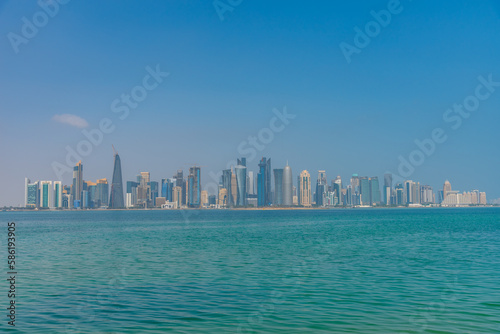 Skyline of Doha - the capital of Qatar photo