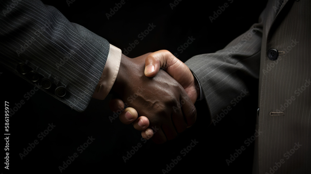 Handshake, Businesmenn shake hands, Generative AI