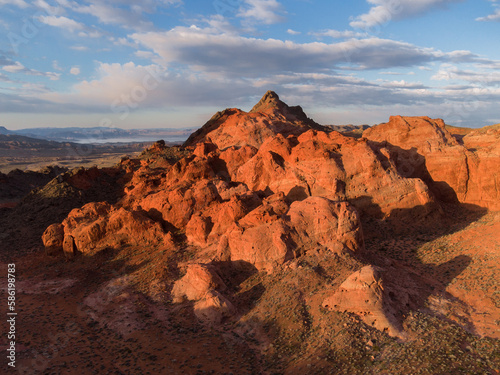 Photo Lake Mead National Recreation Area's Bowl of Fire Rock Formations in the Morning