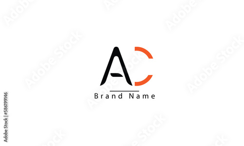 AC CA A C abstract vector logo monogram template