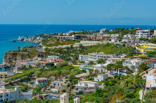 Aerial view of Italian city Forio at Ischia island photo