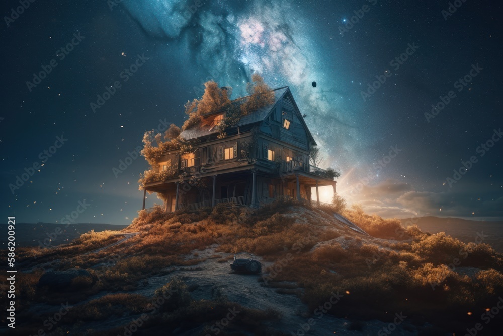 a house stuck on a clod of earth wandering through space a house stuck on a clod of earth wandering through space