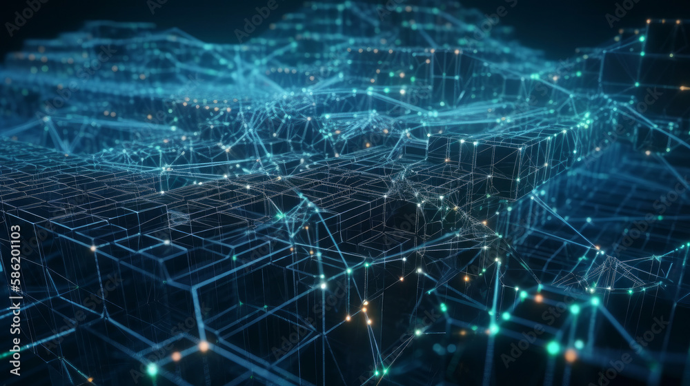 Blockchain technical background. Illustration AI Generative. Blockchain technical background. Illustration AI Generative.