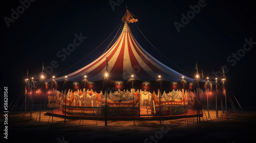 Circus background. Illustration AI Generative.