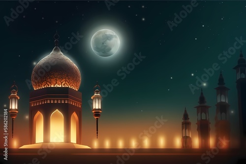 Wallpaper Mural Elegant Ramadan Lanterns with Warm Glowing Lights – Islamic Festive Decoration Torontodigital.ca