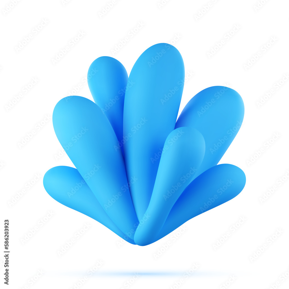 3d vector plants set.