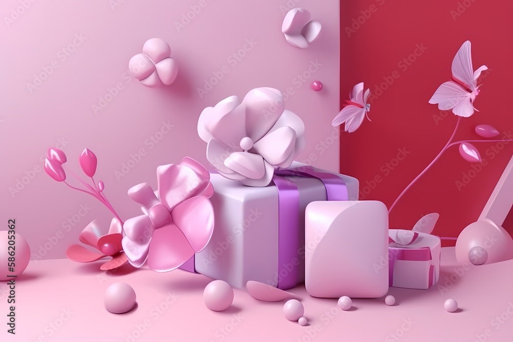 Womens Days Decoration, Beautiful Background with feminist and Minimalist style, Soft Color 3D Design.AI Generated
Womens Days Decoration, Beautiful Background with feminist and Minimalist style, Soft Color 3D Design.AI Generated