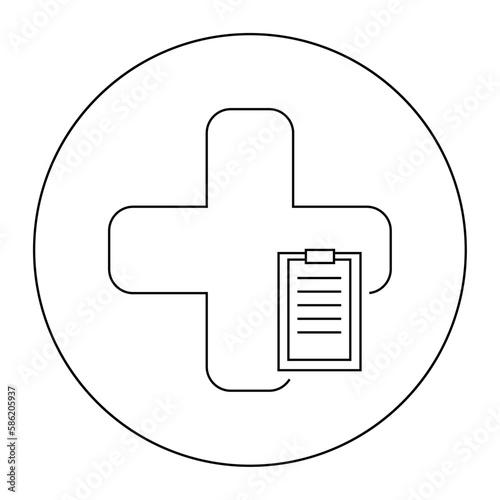 Medical conclusion linear vector icon.