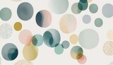 A seamless pattern featuring softly painted watercolor dots in various sizes, in a peaceful and dreamy color palette, Watercolor Dots Pattern, Abstract Art, watercolor pattern, Generate Ai